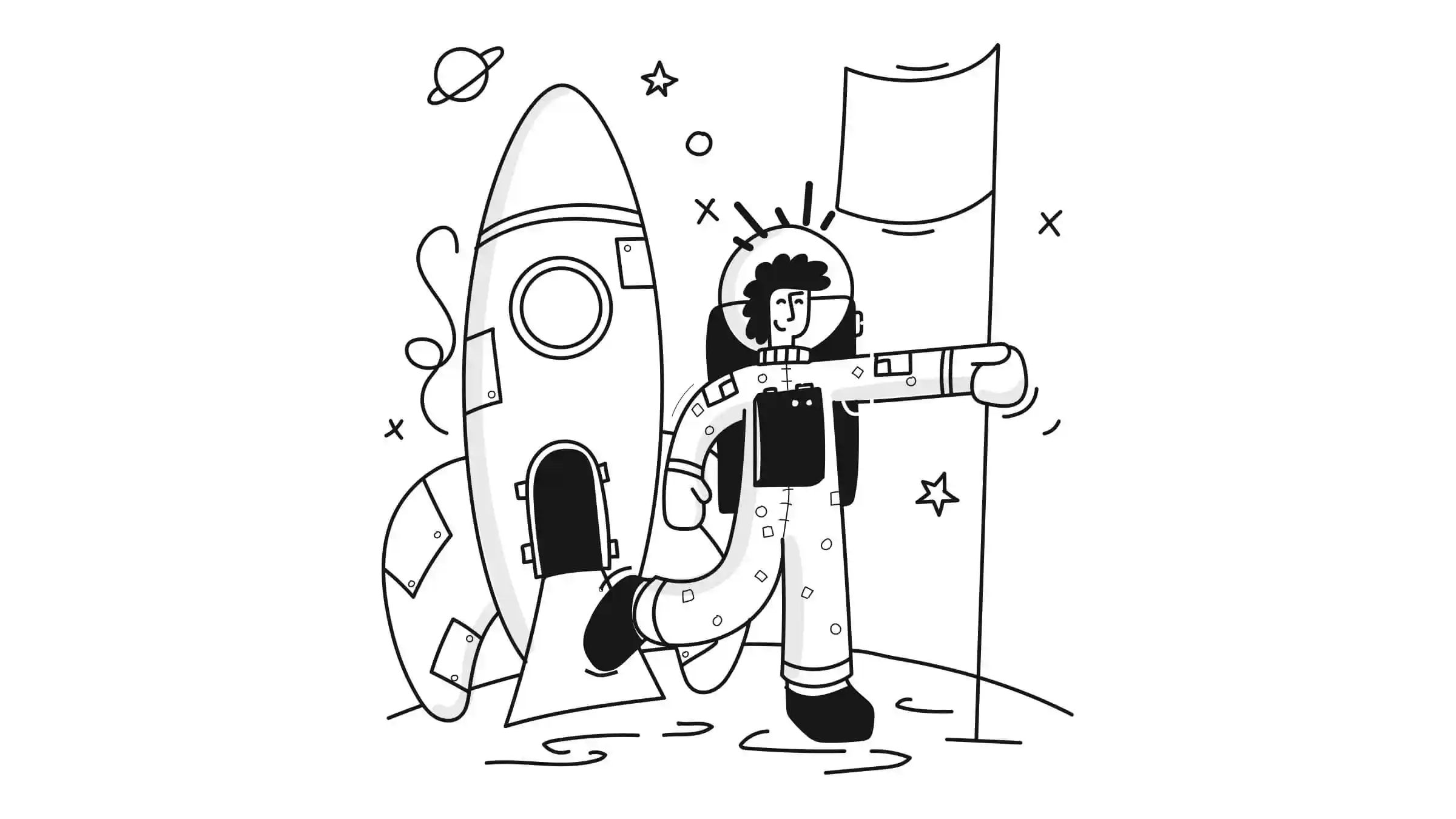 Astronaut with a flag